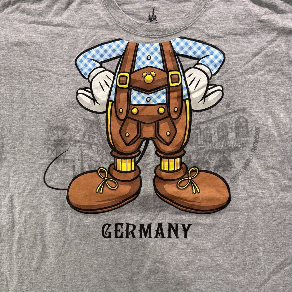 Disney Parks Epcot World Showcase Germany Shirt Gray Body Graphic Overall XXL - Picture 2 of 13